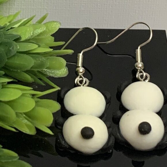 Panda Earring, Panda Bear Jewelry, Gift, Panda Jewelry, Silly Animal Earring - Picture 6 of 9